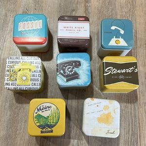 8 New fossil tin watch boxes